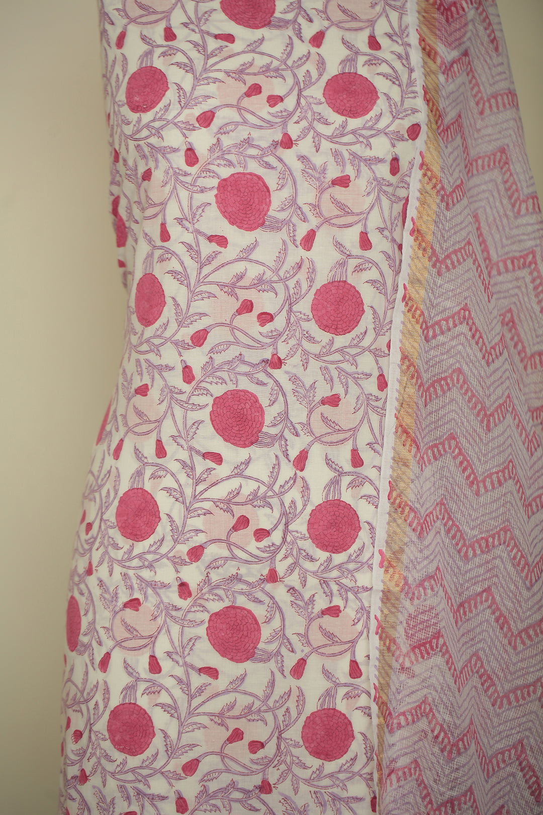 Printed Cotton Unstitched Suit