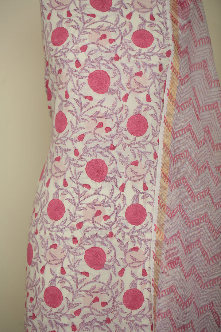 Printed Cotton Unstitched Suit