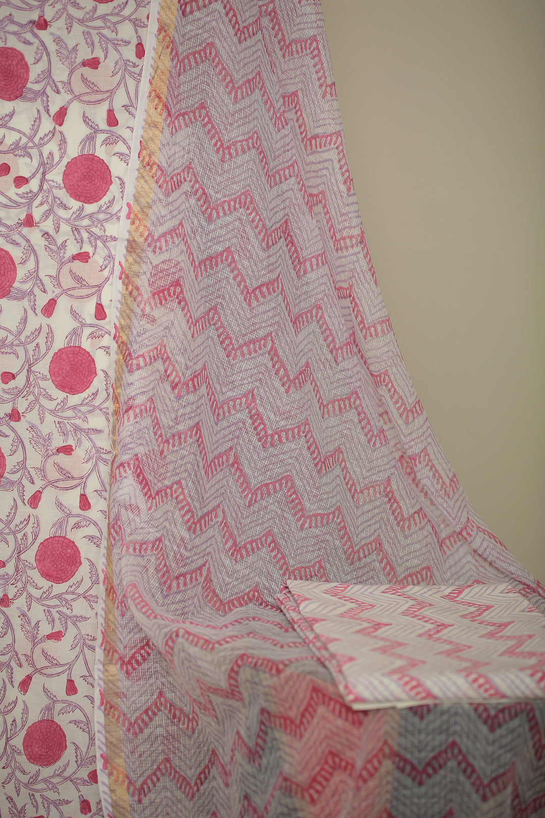 Printed Cotton Unstitched Suit