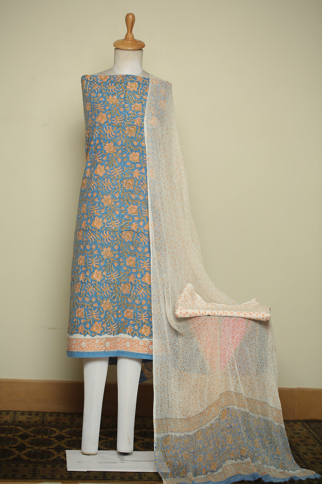 Printed Cotton Unstitched Suit