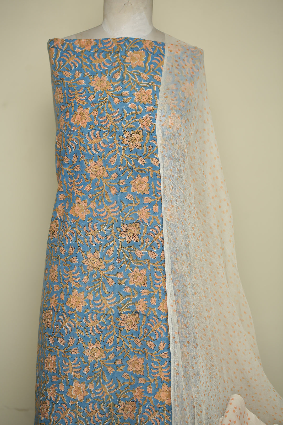 Printed Cotton Unstitched Suit