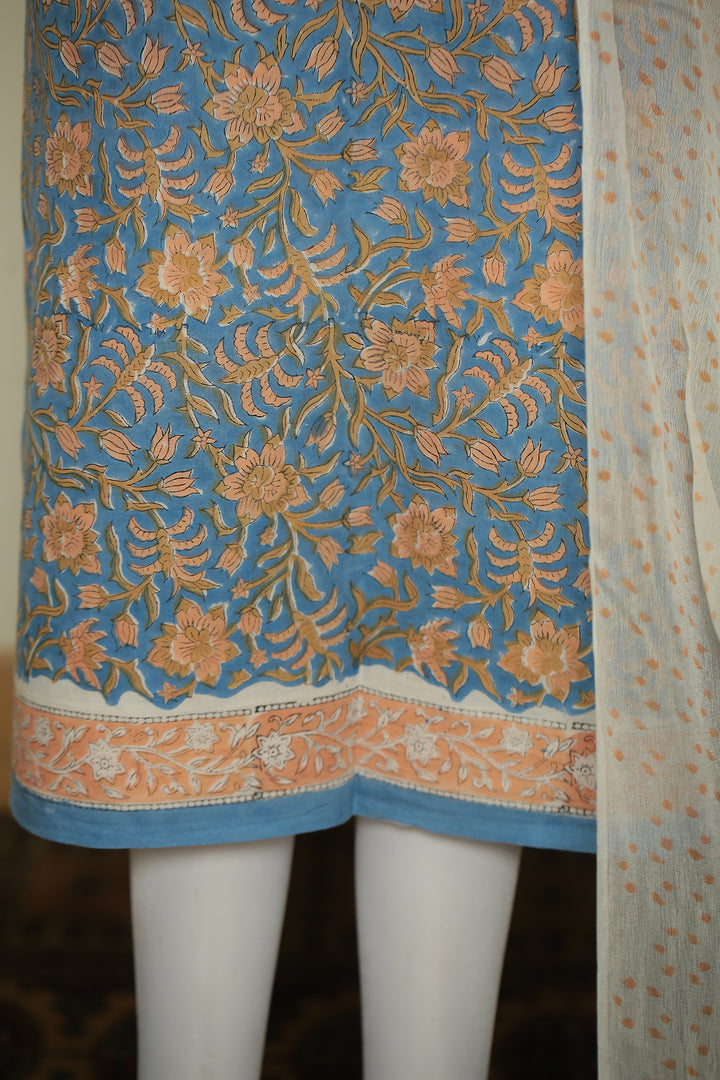 Printed Cotton Unstitched Suit