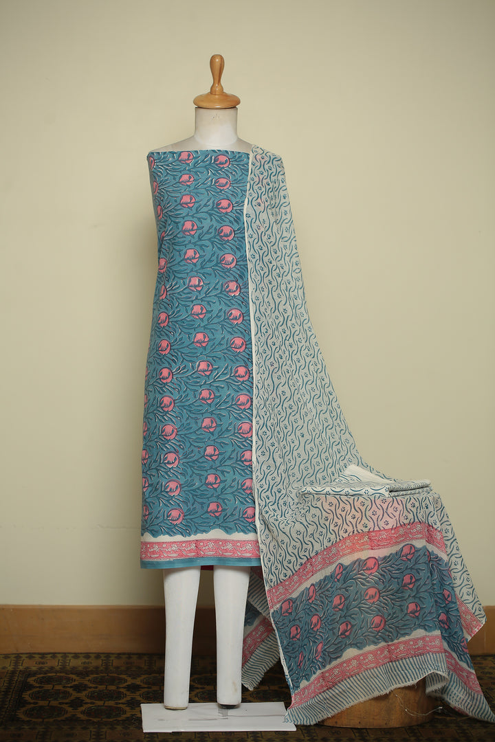 Printed Cotton Unstitched Suit