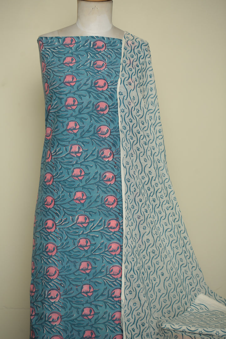 Printed Cotton Unstitched Suit