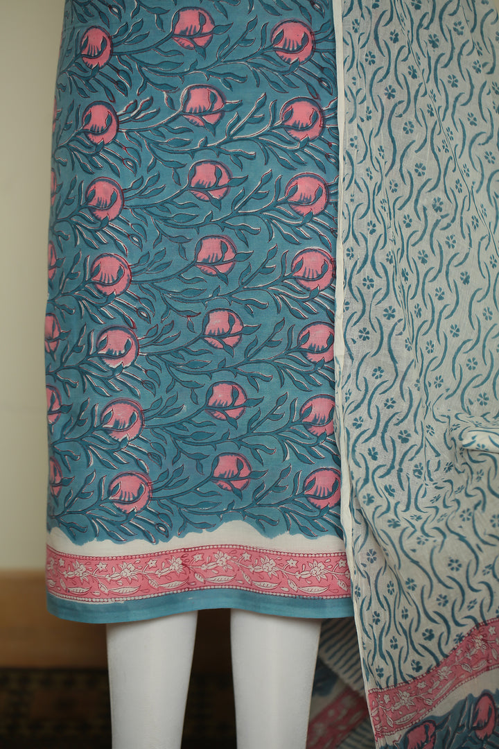 Printed Cotton Unstitched Suit
