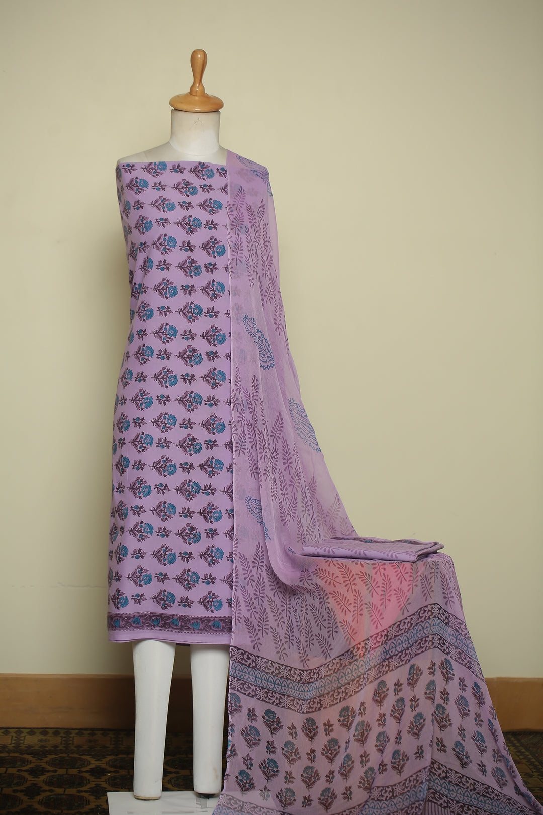 Printed Cotton Unstitched Suit