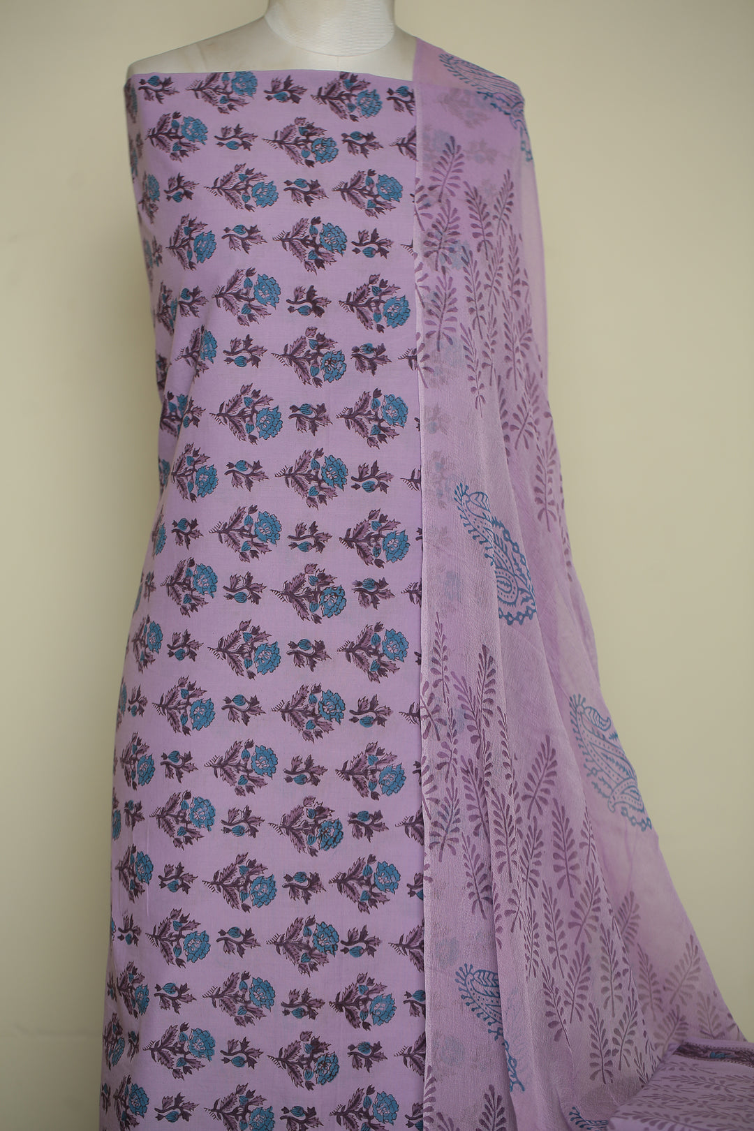 Printed Cotton Unstitched Suit