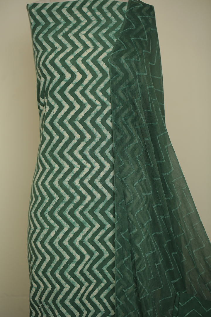 Printed Cotton Unstitched Suit