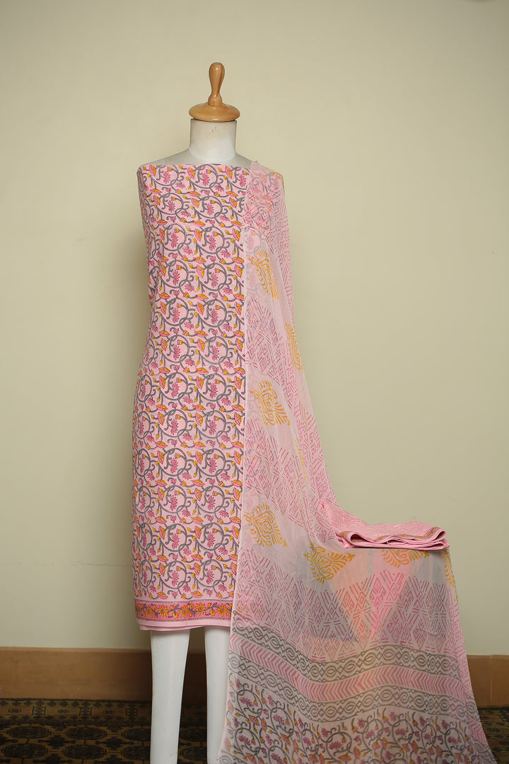 Printed Cotton Unstitched Suit