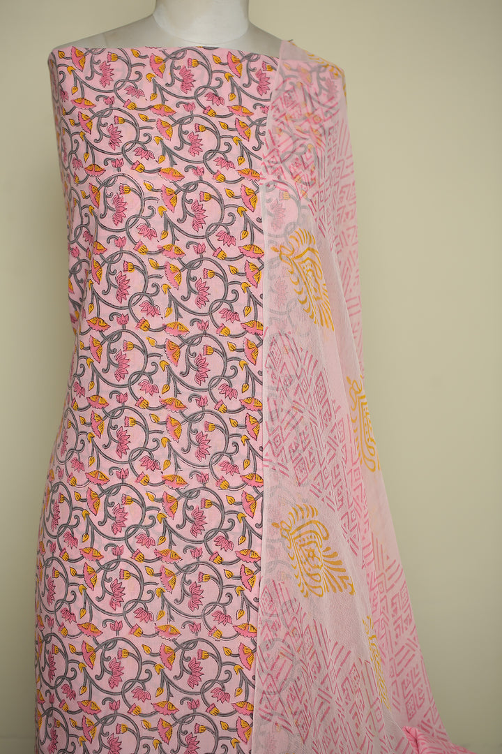 Printed Cotton Unstitched Suit