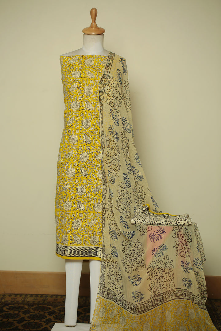 Printed Cotton Unstitched Suit