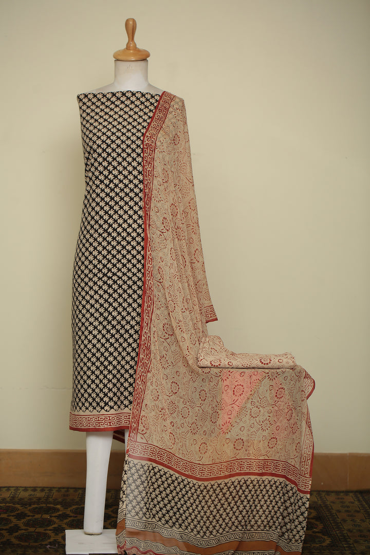 Printed Cotton Unstitched Suit