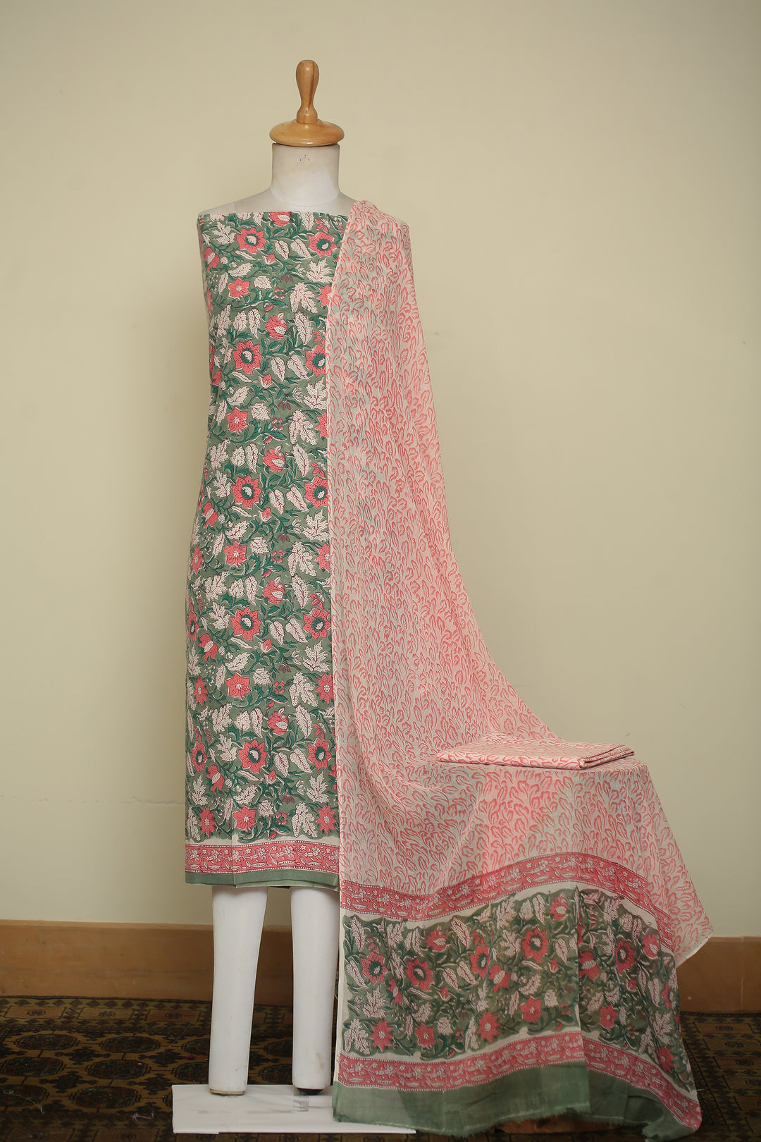Printed Cotton Unstitched Suit