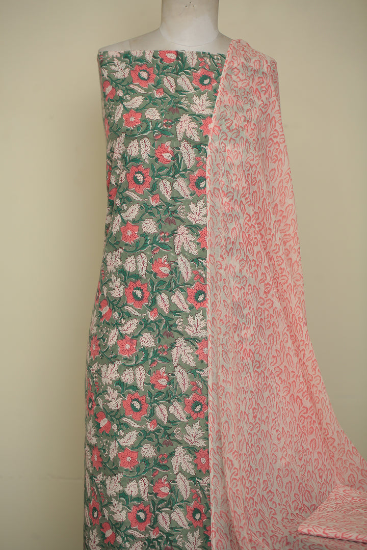 Printed Cotton Unstitched Suit
