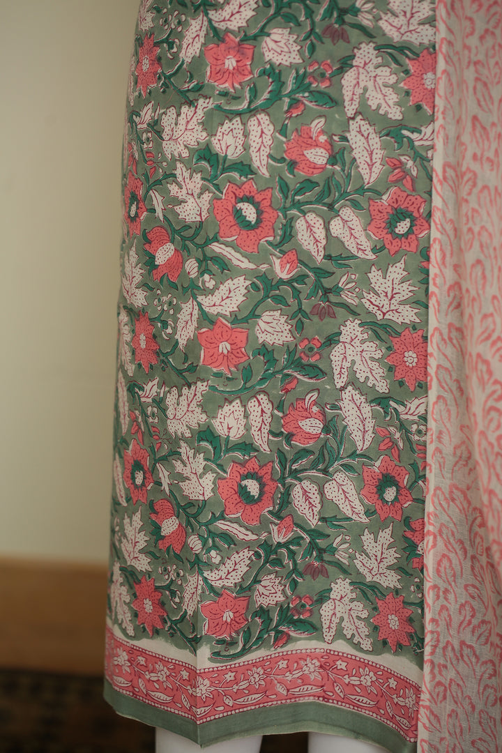 Printed Cotton Unstitched Suit