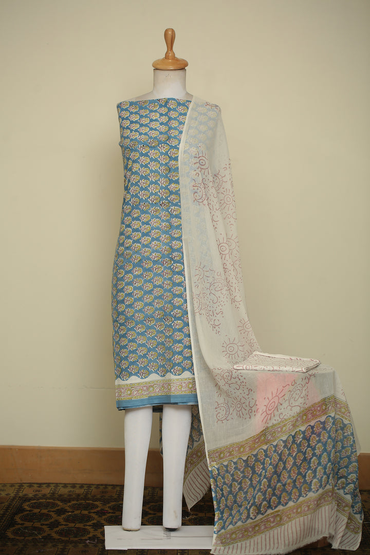 Printed Cotton Unstitched Suit