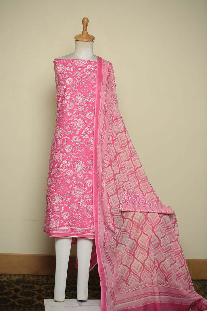 Printed Cotton Unstitched Suit