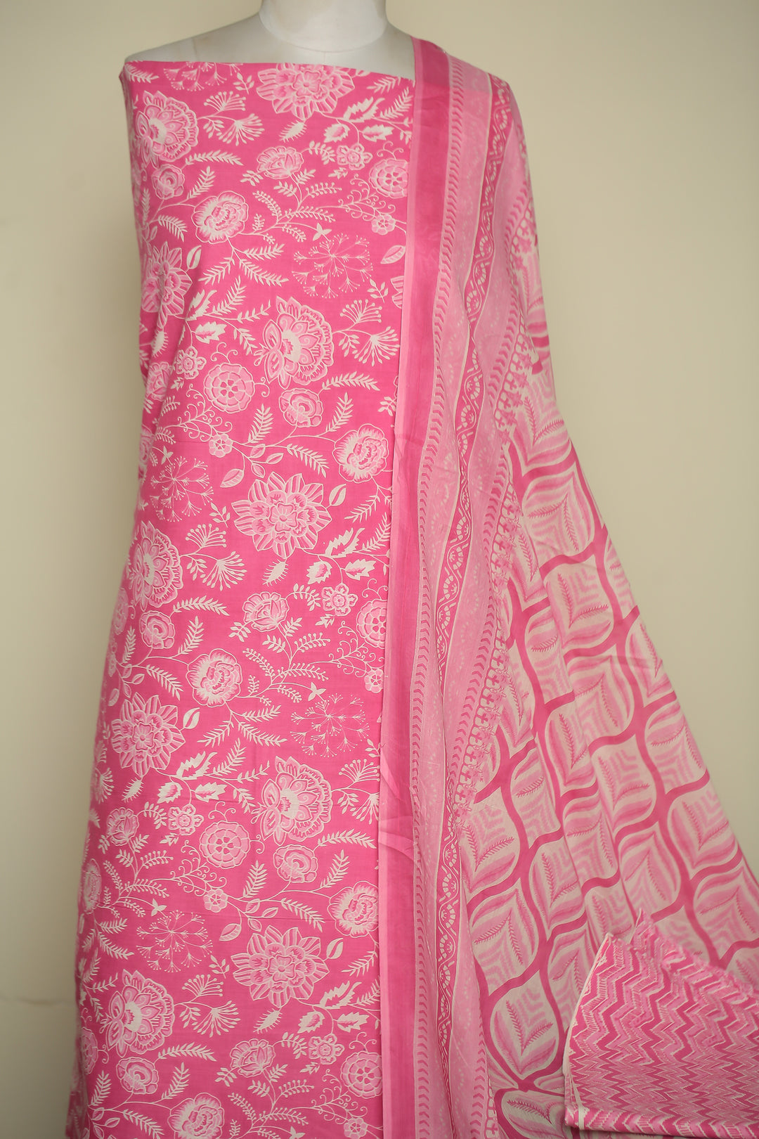 Printed Cotton Unstitched Suit