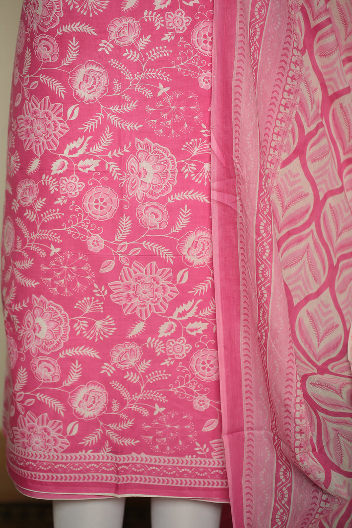 Printed Cotton Unstitched Suit