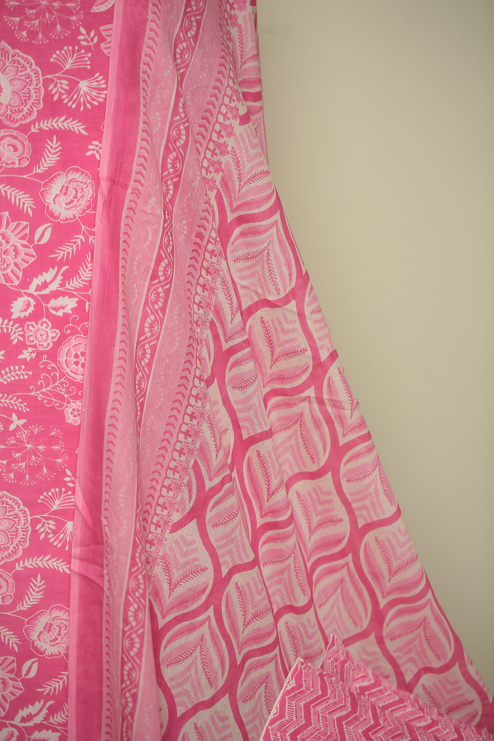 Printed Cotton Unstitched Suit