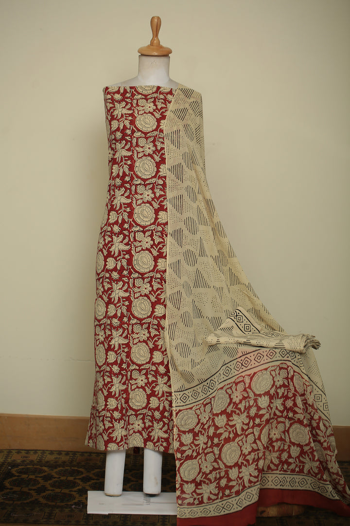 Printed Cotton Unstitched Suit