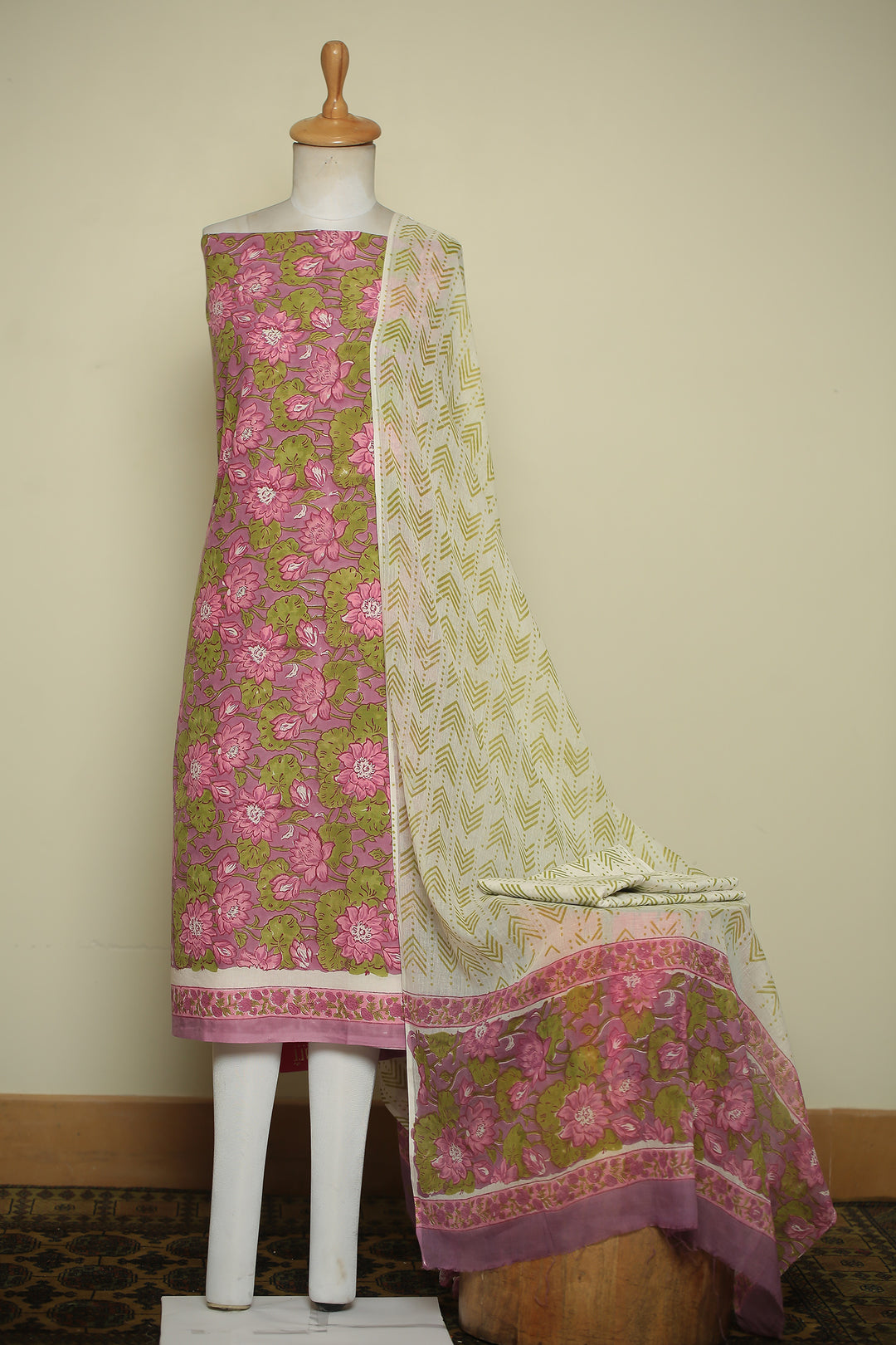 Printed Cotton Unstitched Suit