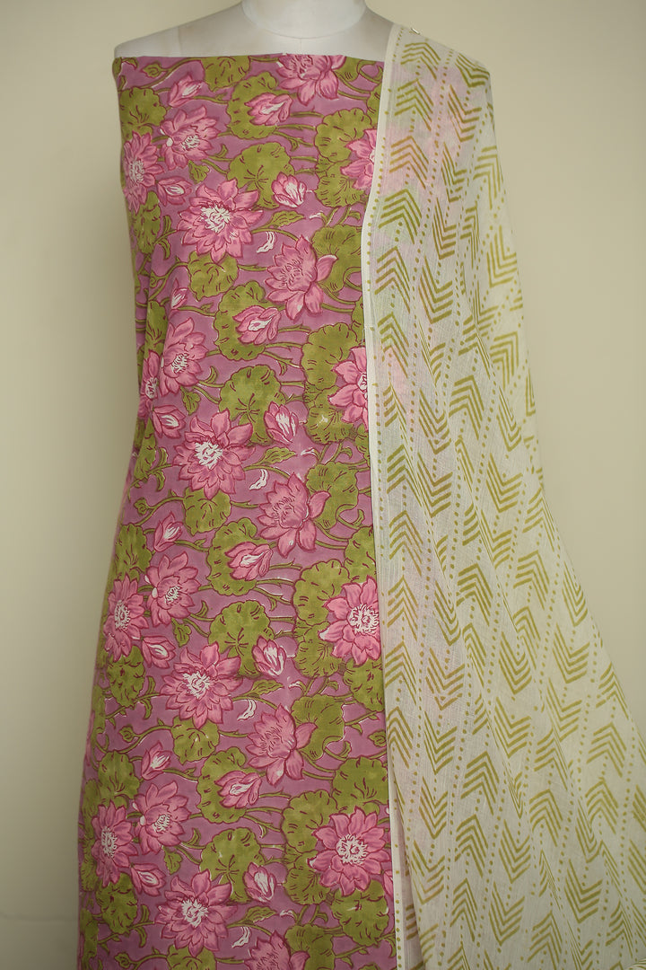 Printed Cotton Unstitched Suit