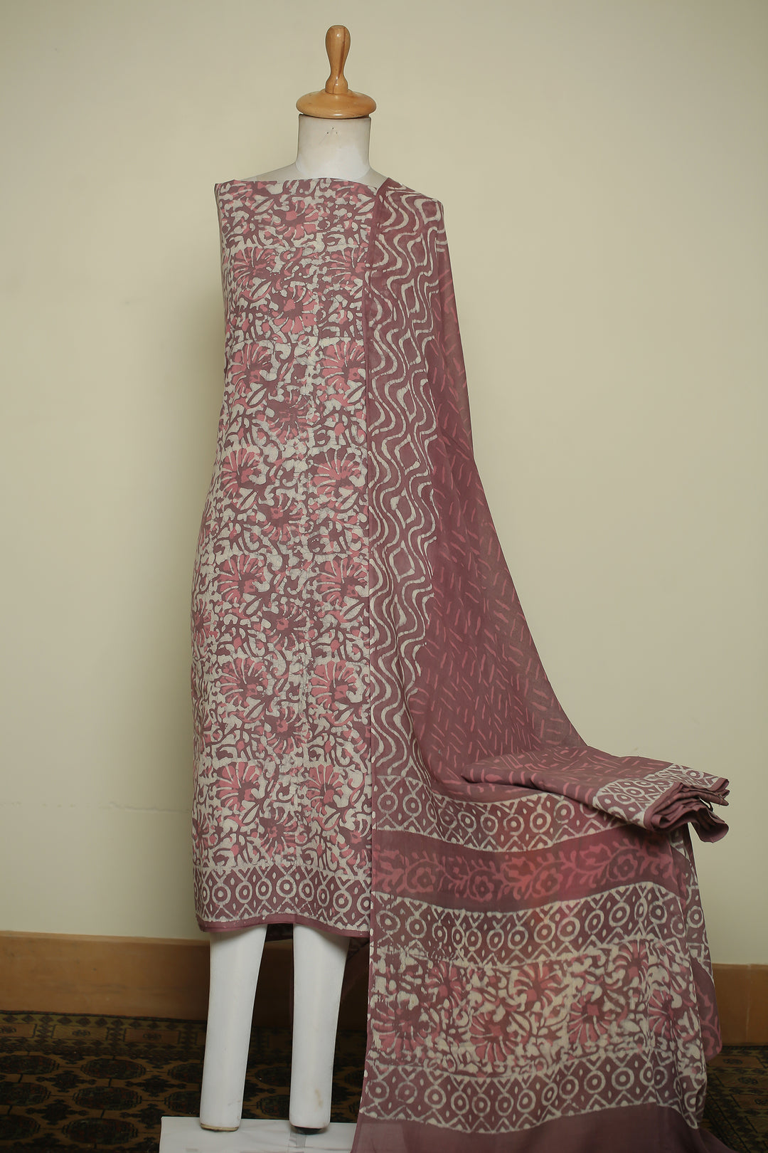 Printed Cotton Unstitched Suit