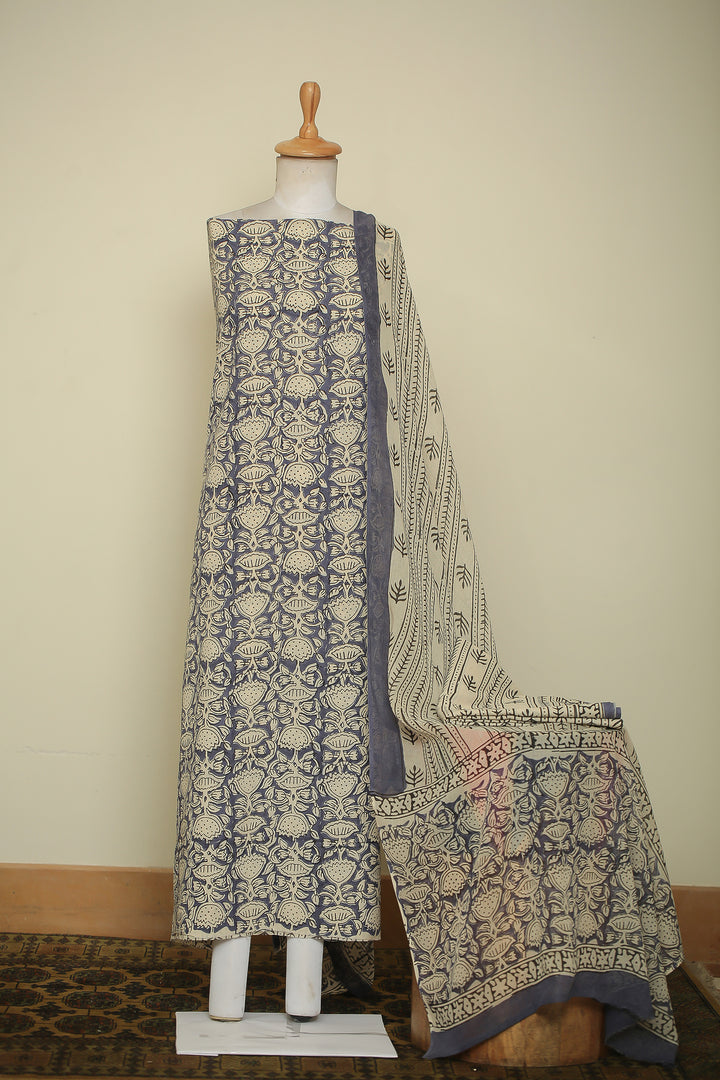 Printed Cotton Unstitched Suit