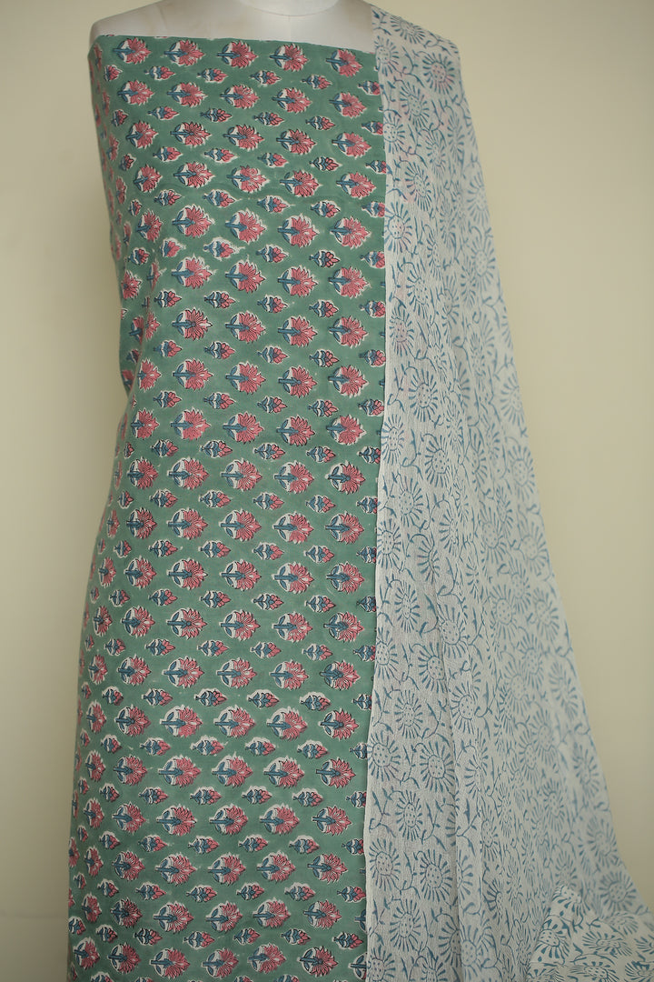Printed Cotton Unstitched Suit