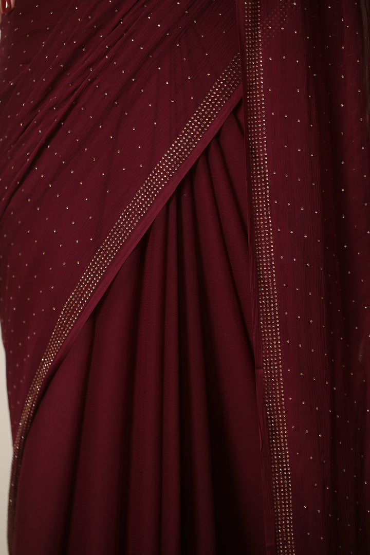 Chiffon Saree with Swarovski work.
