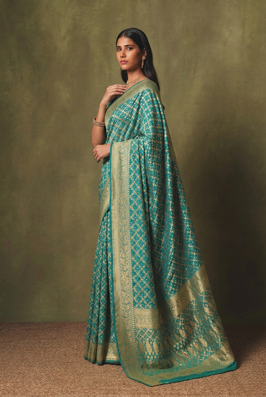 Khaddi Georgette Bandhej Saree