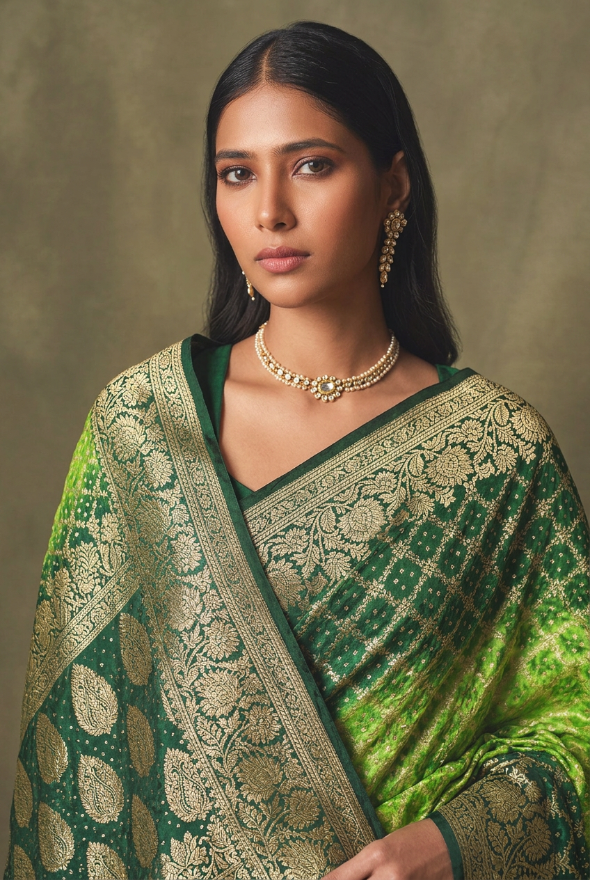 Khaddi Georgette Bandhej Saree