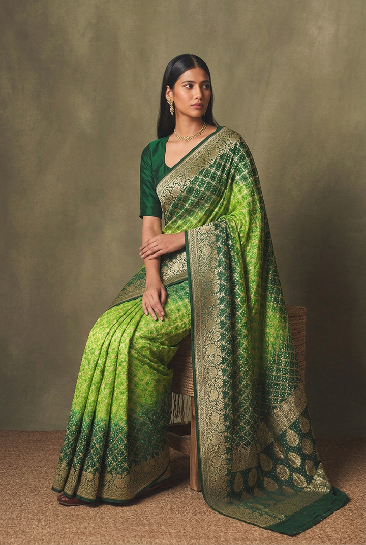 Khaddi Georgette Bandhej Saree