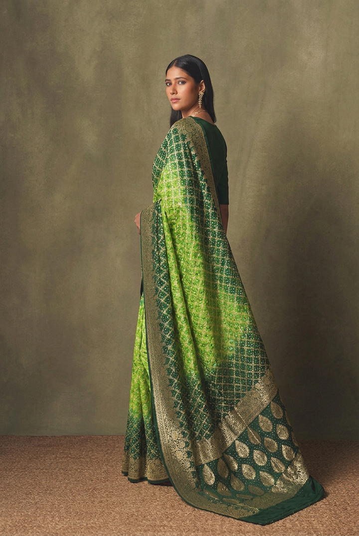 Khaddi Georgette Bandhej Saree