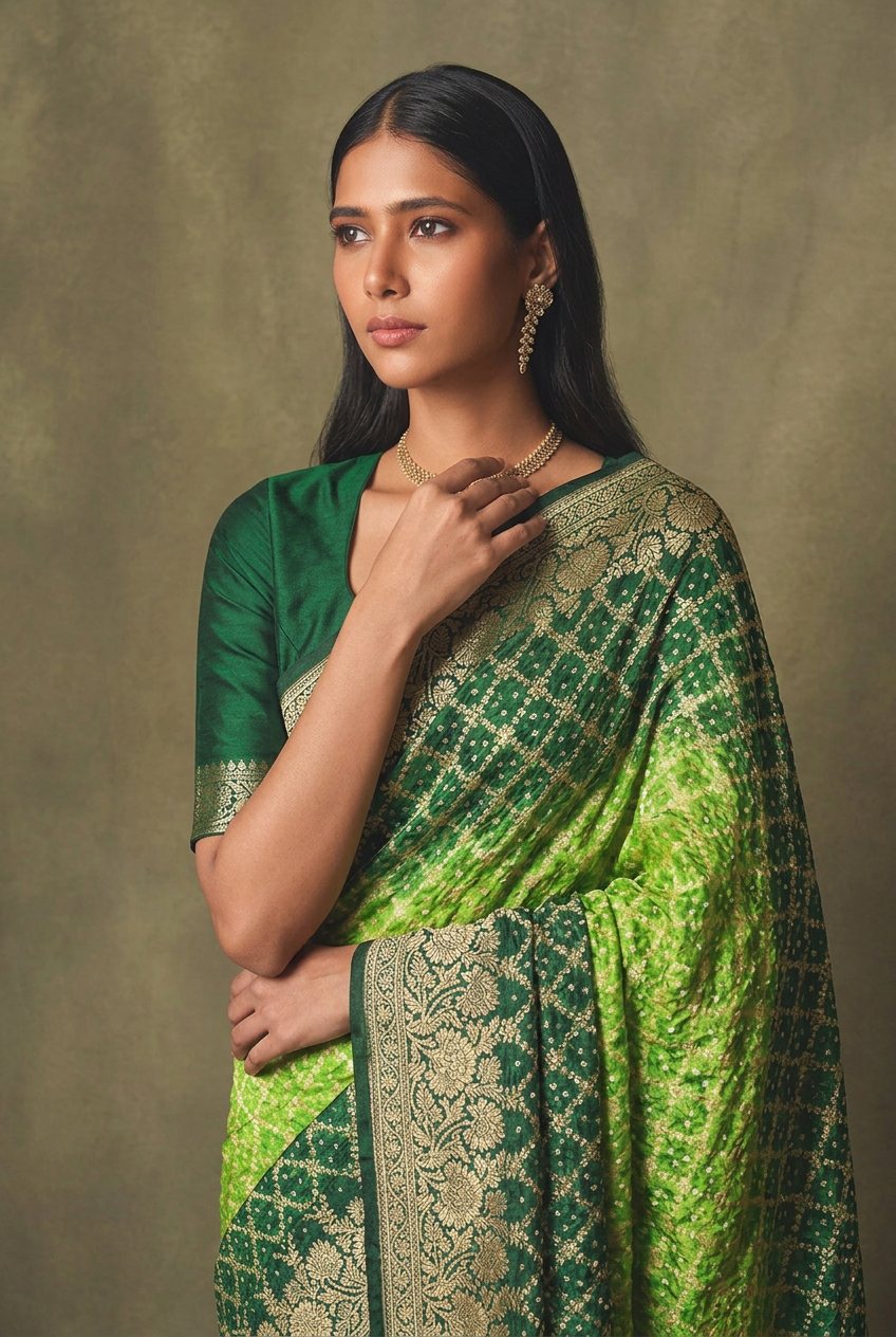 Khaddi Georgette Bandhej Saree