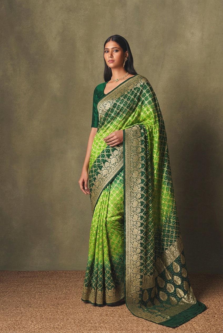 Khaddi Georgette Bandhej Saree