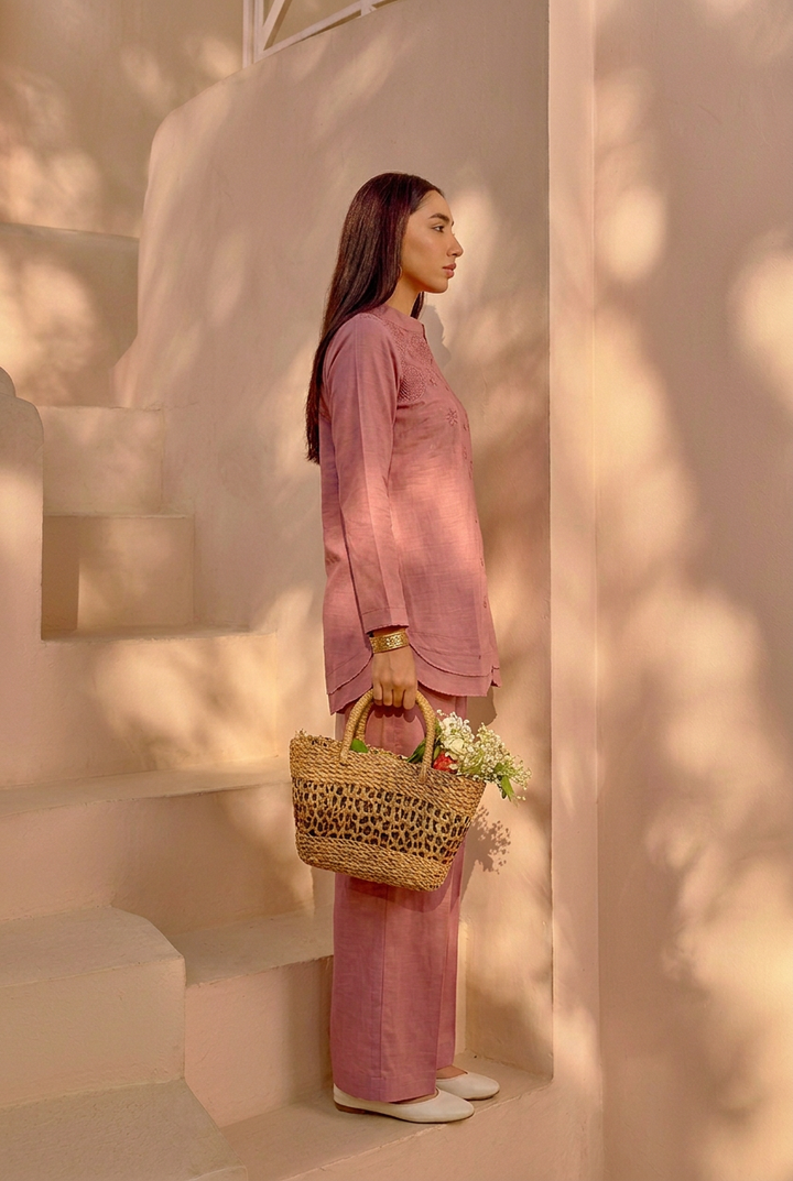 Cotton silk Co Ord Set with Thread work.