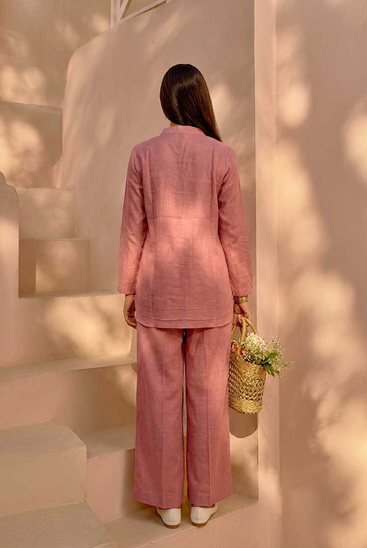 Cotton silk Co Ord Set with Thread work.
