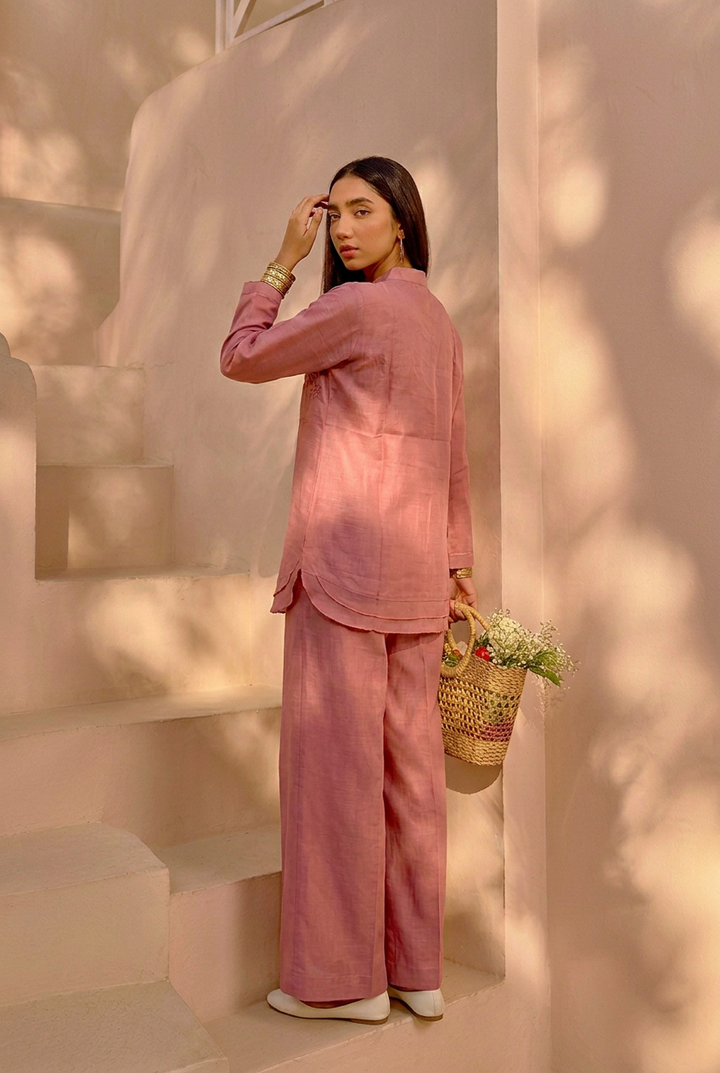 Cotton silk Co Ord Set with Thread work.
