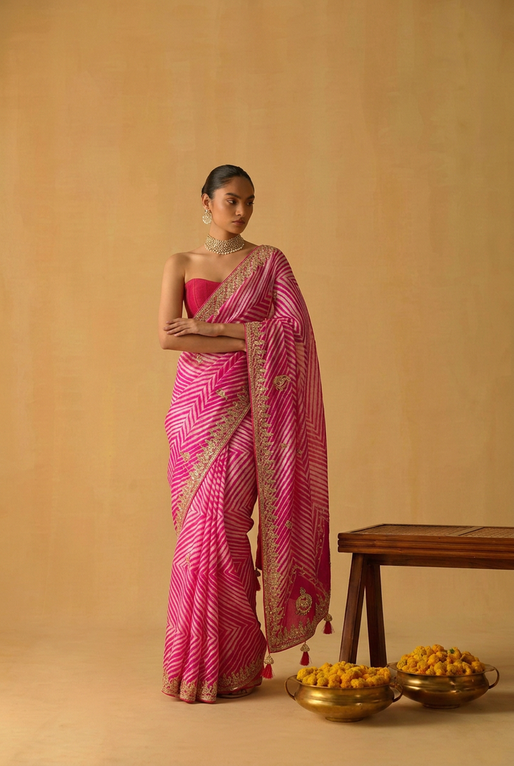 Tussar silk Saree with Gota Patti work.