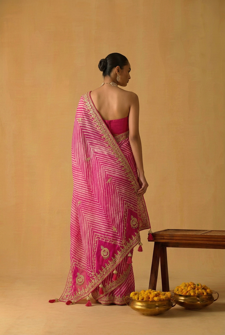 Tussar silk Saree with Gota Patti work.