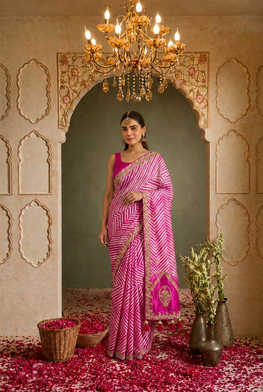 Tussar silk Saree with Gota Patti work.
