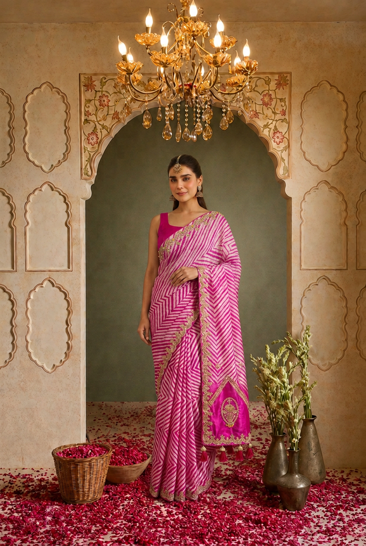 Tussar silk Saree with Gota Patti work.