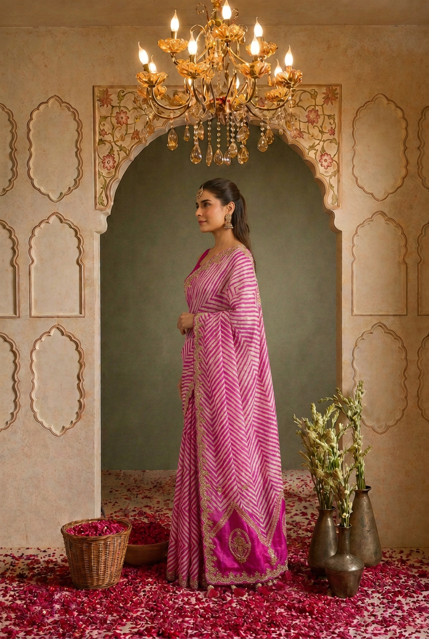 Tussar silk Saree with Gota Patti work.