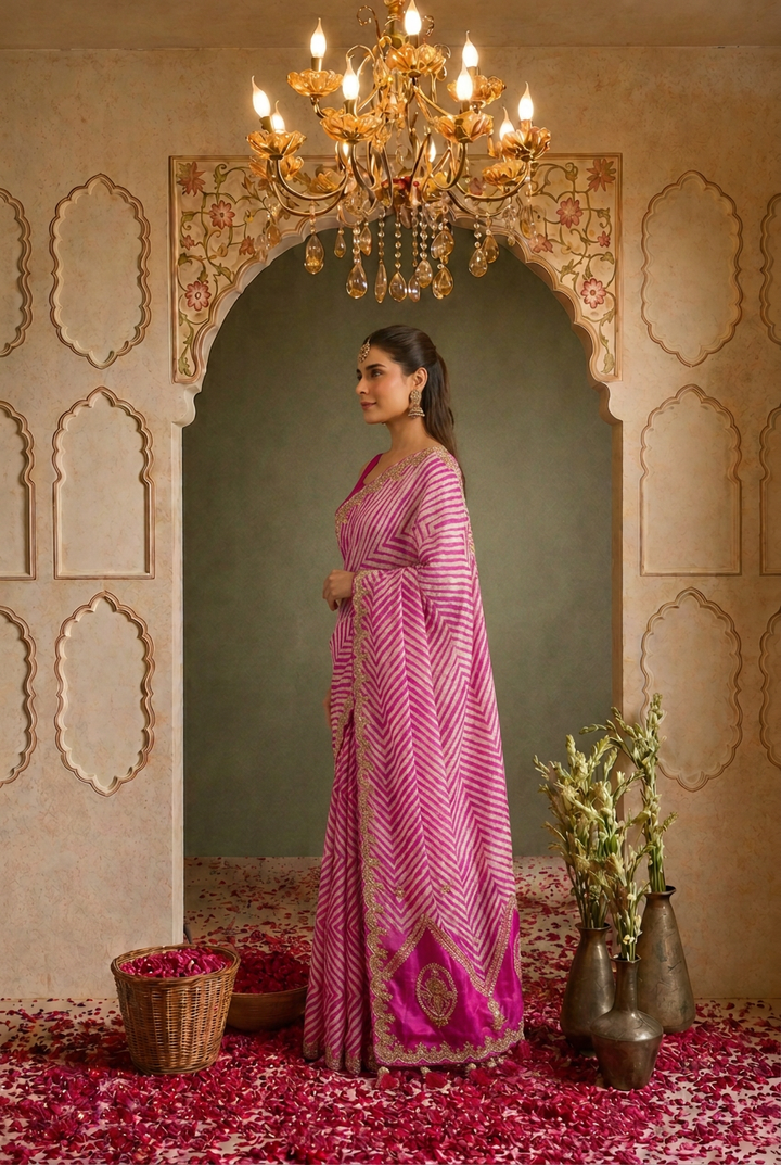 Tussar silk Saree with Gota Patti work.