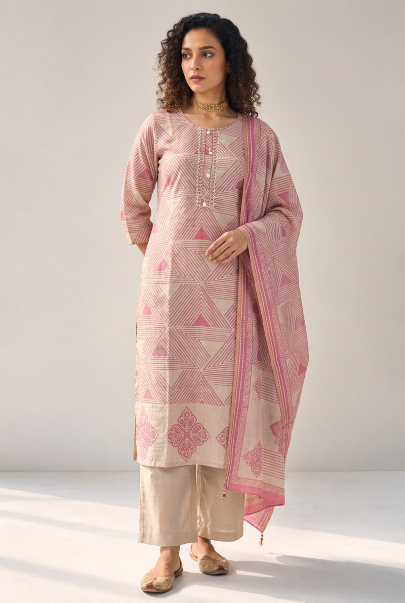 Chanderi Kurta with Sequins, Thread work.