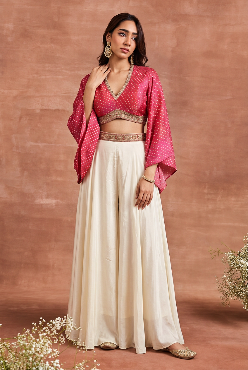 Satin Indowestern with Aari, Cutdana, Sequins work.