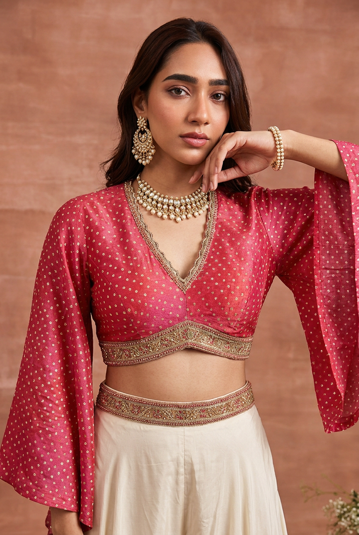 Satin Indowestern with Aari, Cutdana, Sequins work.