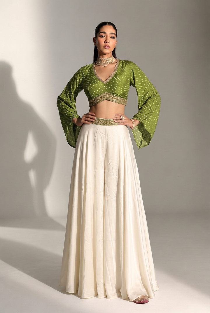 Silk Indowestern with Aari, Cutdana, Sequins work.